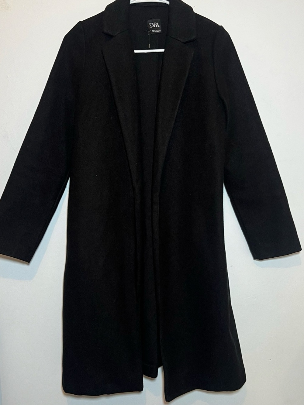 Zara Black Long Coat Size Small Like New